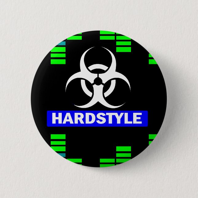 Hardstyle pattern 6 cm round badge (Front)
