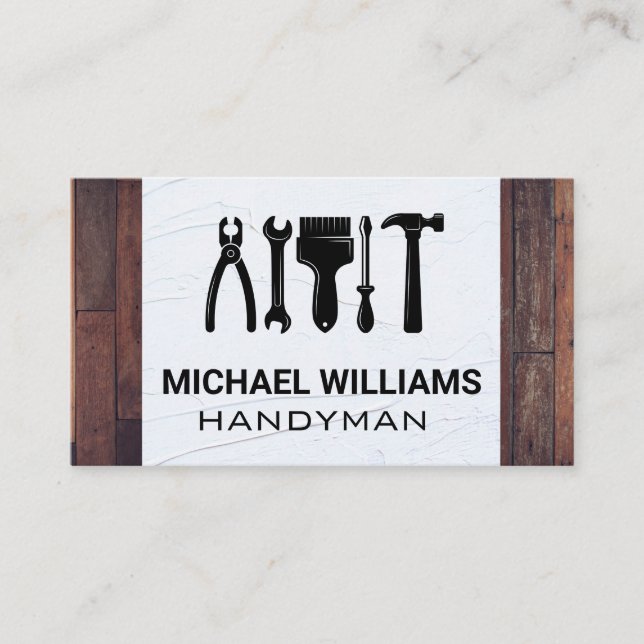Hardware Carpentry Hand Tools | Wood Spackle Business Card (Front)