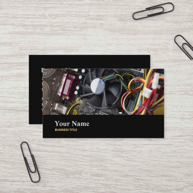 Hardware Engineer IT Specialist Business Card (Front/Back In Situ)