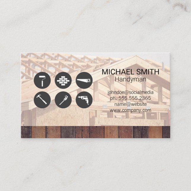 Hardware Tools | Construction Build Site Business Card (Front)
