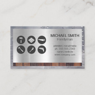 Hardware Tools   Construction   Wood Metal Rivets Business Card
