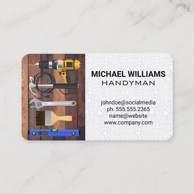 Hardware Tools | Handyman | Builder | Architect Business Card (Front)