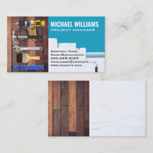 Hardware Tools   Handyman   Wood and Painted Wall Business Card