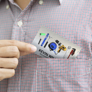 Hardware Tools Metallic Background Business Card