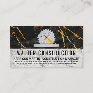 Hardware Tools   Saw   Black Marble   Construction Business Card