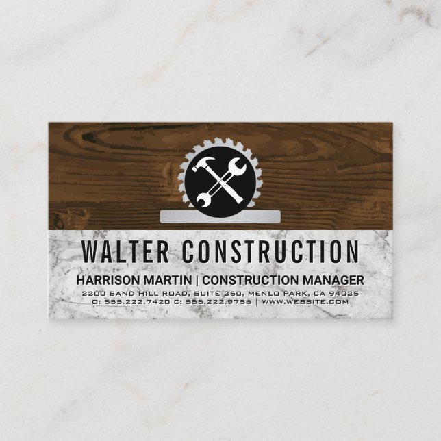 Hardware Tools | Saw | Building Material Business Card (Front)
