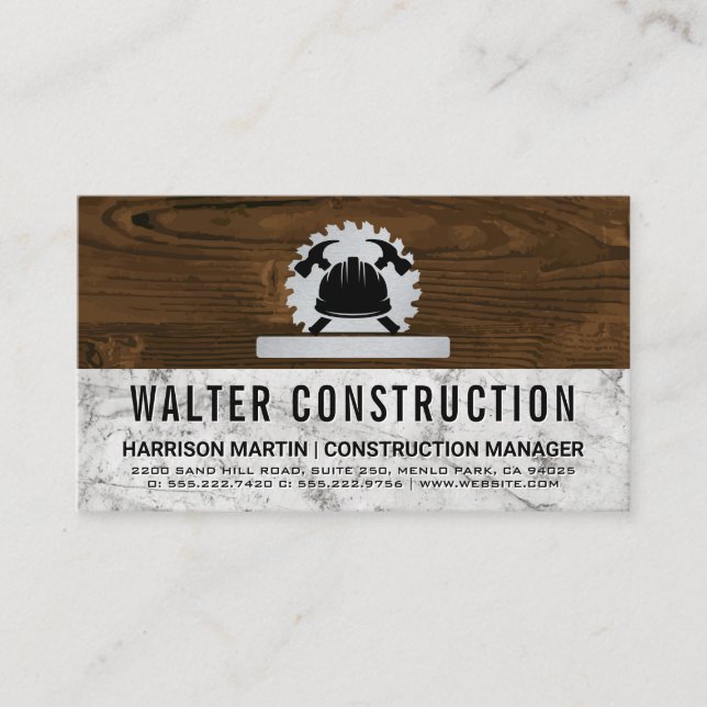 Hardware Tools | Saw | Building Material | Wood Business Card (Front)