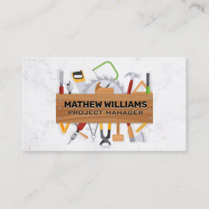 Hardware Tools Set Wood Marble Appointment Card