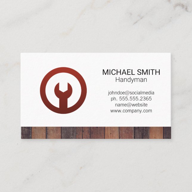 Hardware Wrench Tools | Construction Builder Business Card (Front)