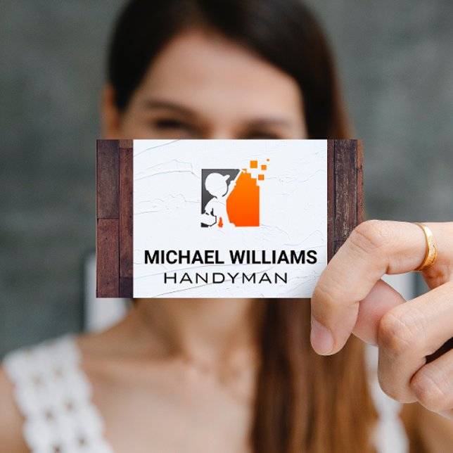 Hardwood Floors | Spackle | Handyman Logo Business Card (Creator Uploaded)