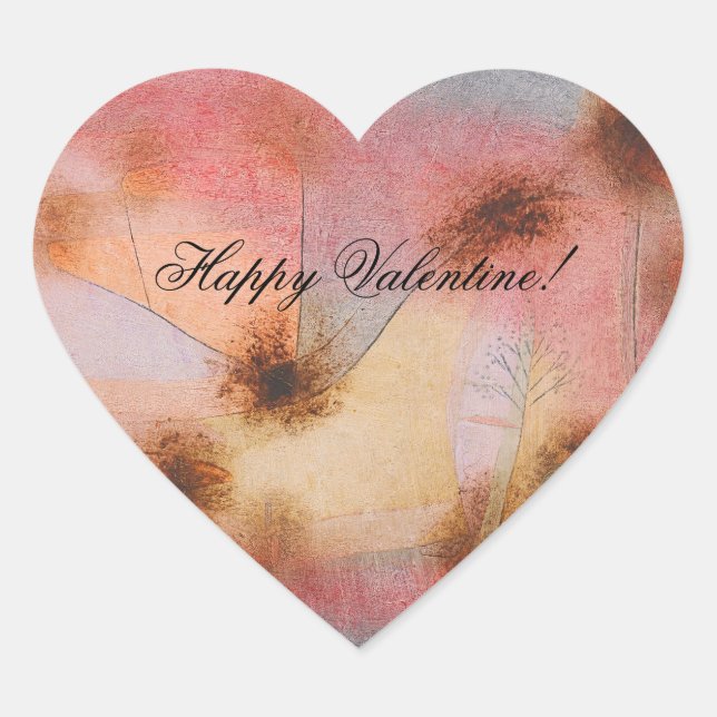 Hardy Plants , Paul Klee  Heart Sticker (Front)