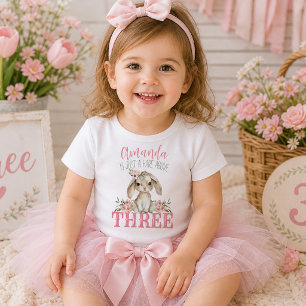 Hare Above Three Baby Bunny Girls Birthday Toddler T-Shirt