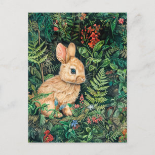 Hare Among Forest Ferns Postcard