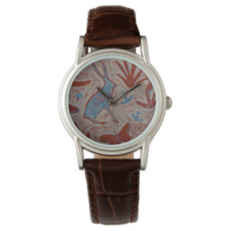 Hare and Butterfly Ladies Leather Watch