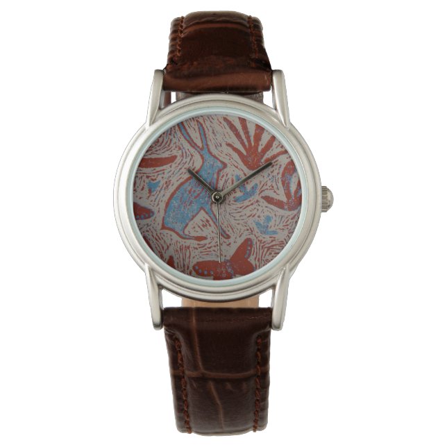 Hare and Butterfly Ladies Leather Watch (Front)