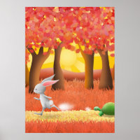 Hare and tortoise 1 - poster print