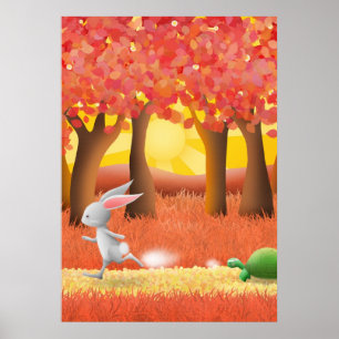 Hare and tortoise 1 - poster print