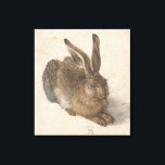 Hare (by Albrecht Dürer) Canvas Print<br><div class="desc">This design features a watercolor painting by Albrecht Dürer (1471–1528), who was an artist, printmaker and theorist of the German Renaissance. It is a portrait of a hare resting on its hind legs, as though it is about to leap up aggressively. Hares and jackrabbits are leporids belonging to the genus...</div>