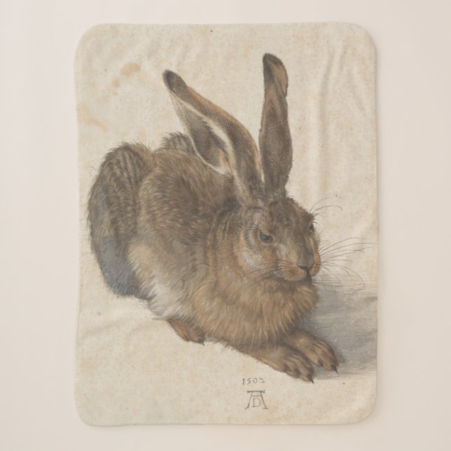Hare (by Albrecht Dürer) Sherpa Blanket (Front)