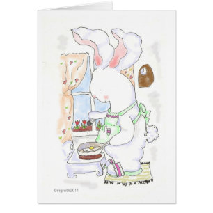 hare cook frying eggs