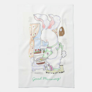 Hare Cook Frying Eggs  towel