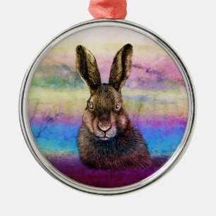 Hare drawing  ceramic ornament