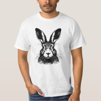 Hare Face Line Art Illustration T-Shirt