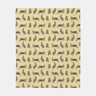 Hare Frenzy Fleece Blanket (Yellow)