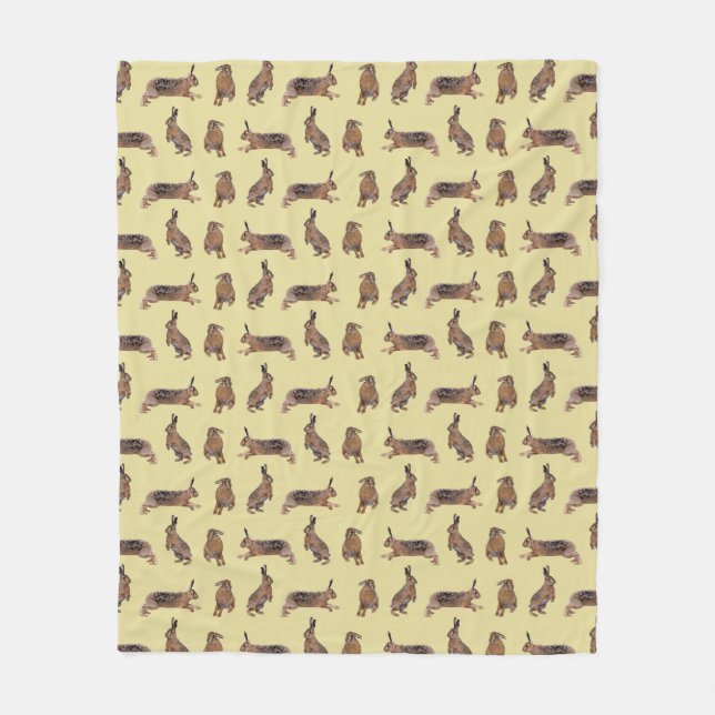 Hare Frenzy Fleece Blanket (Yellow) (Front)