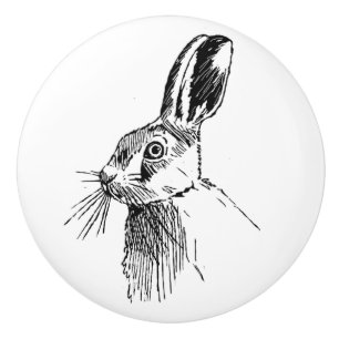 Hare illustrated knob