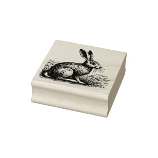 Hare Illustration Rubber Stamp