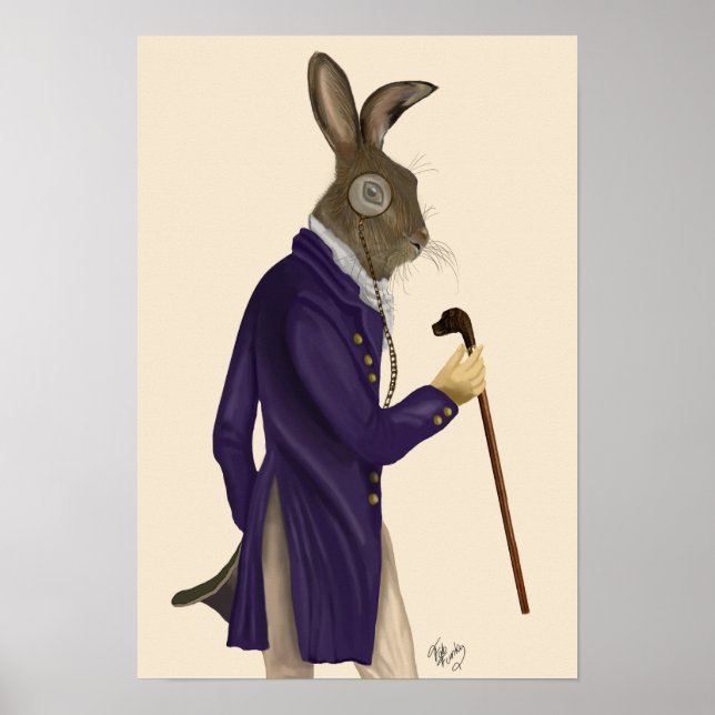 Hare In Purple Coat Poster (Front)
