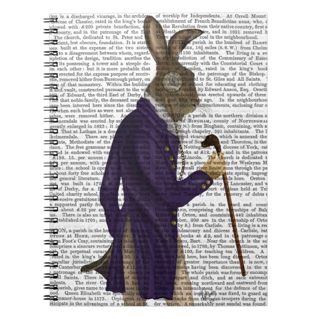 Hare In Purple Coat Spiral Notebook (Front)