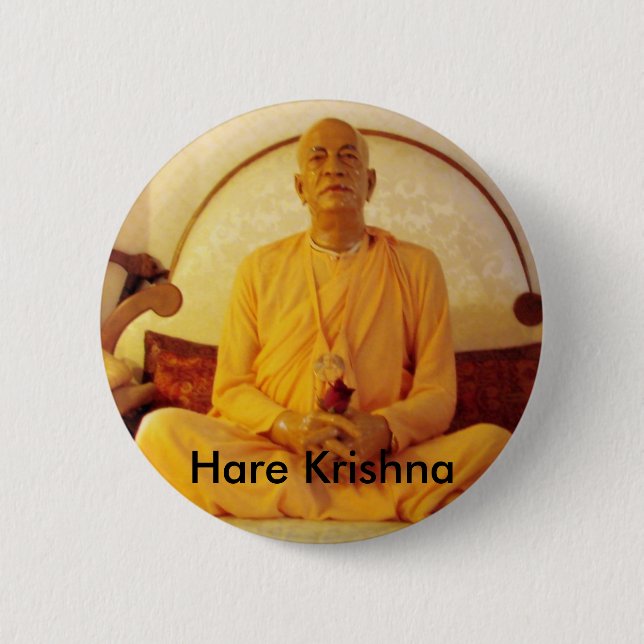 Hare Krishna 6 Cm Round Badge (Front)