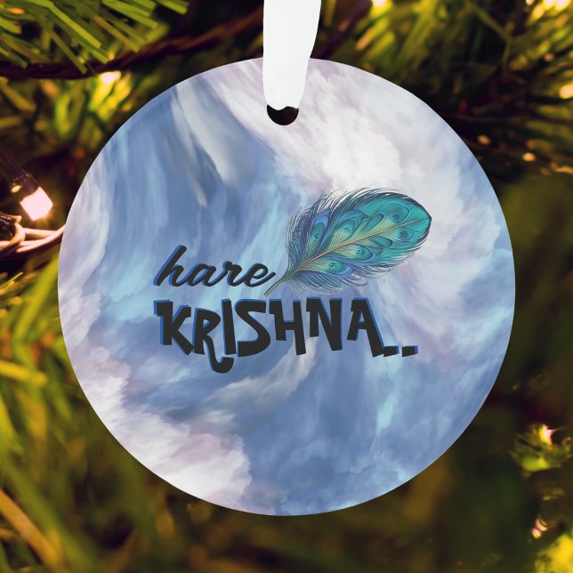 "Hare Krishna" Peacock Feather Hindu Ornament (Creator Uploaded)
