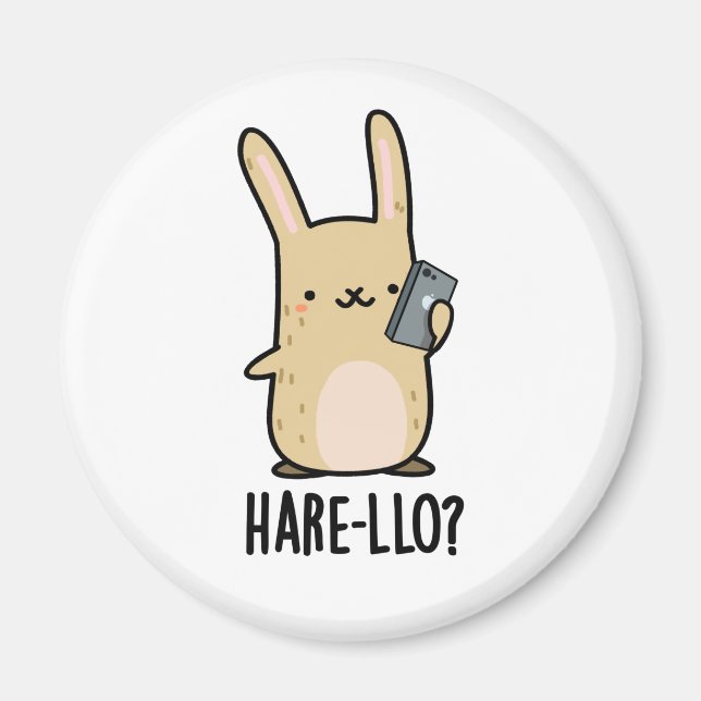 Hare-llo There Funny Hare Rabbit Pun  Magnet (Front)