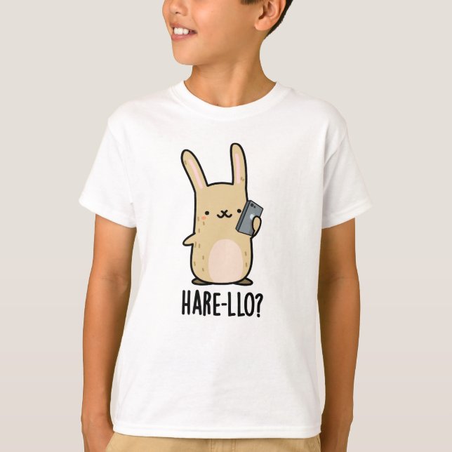 Hare-llo There Funny Hare Rabbit Pun  T-Shirt (Front)