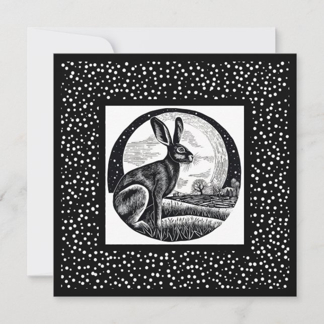 Hare & Moon Night Sky Card (Front)