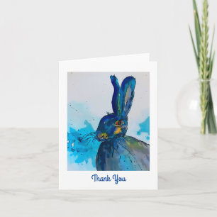 Hare Rabbit Watercolour Thank you card