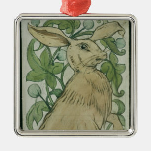 Hare (w/c on paper) metal tree decoration