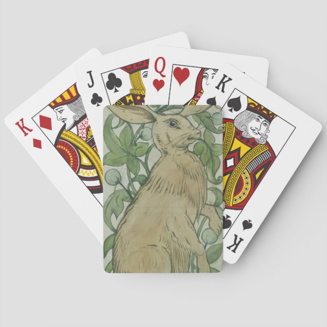 Hare (w/c on paper) playing cards (Back)