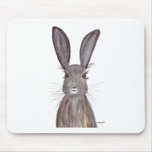 Hare watercolor rabbit art mouse pad