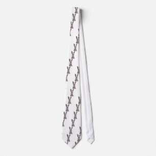 Hare watercolor rabbit art tie