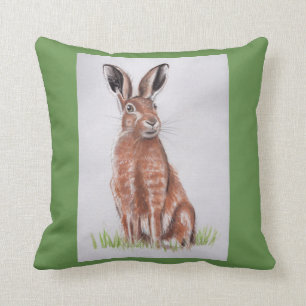 Hare Watercolour Cushion