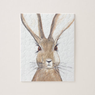 Hare watercolour painting jigsaw puzzle