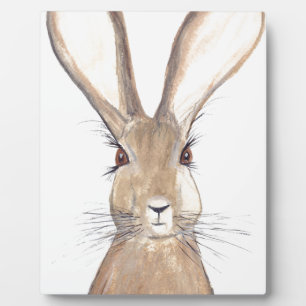 Hare watercolour painting plaque