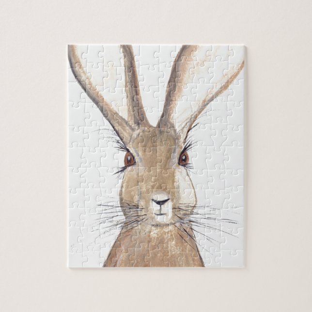 Hare watercolour Rabbit woodland animals Jigsaw Puzzle (Vertical)