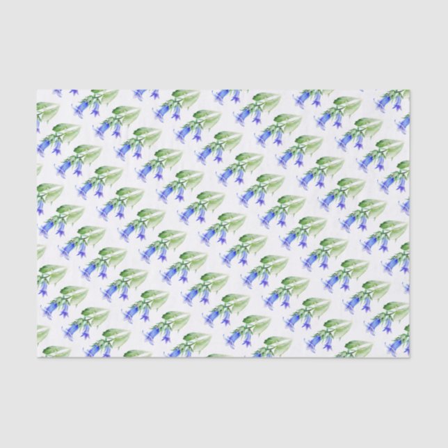 Harebell blue green white tissue paper (Front)