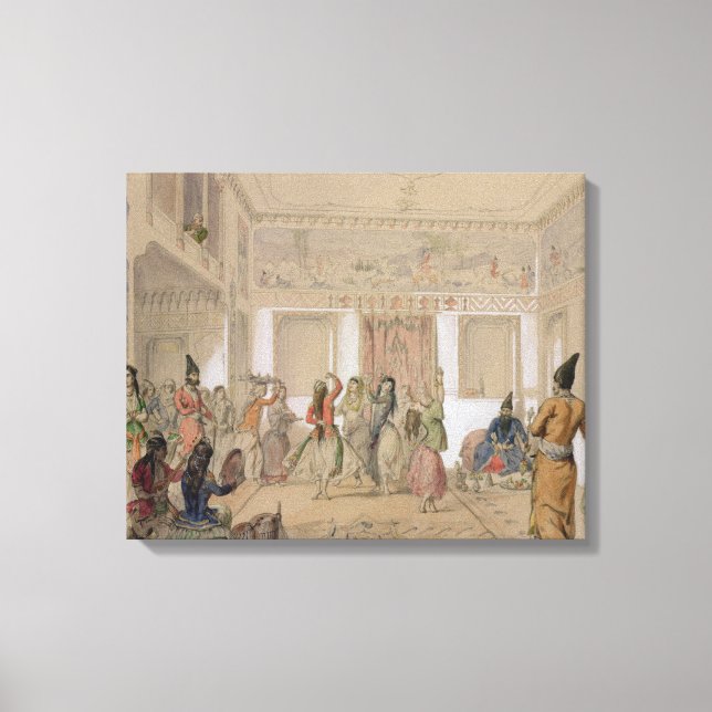 Harem Feast, Tehran (pencil & w/c on paper) Canvas Print (Front)