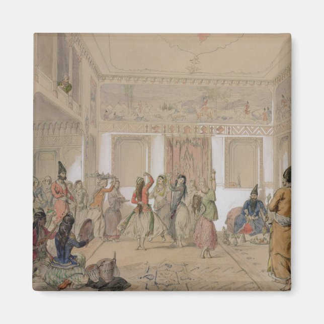 Harem Feast, Tehran (pencil & w/c on paper) Magnet (Front)